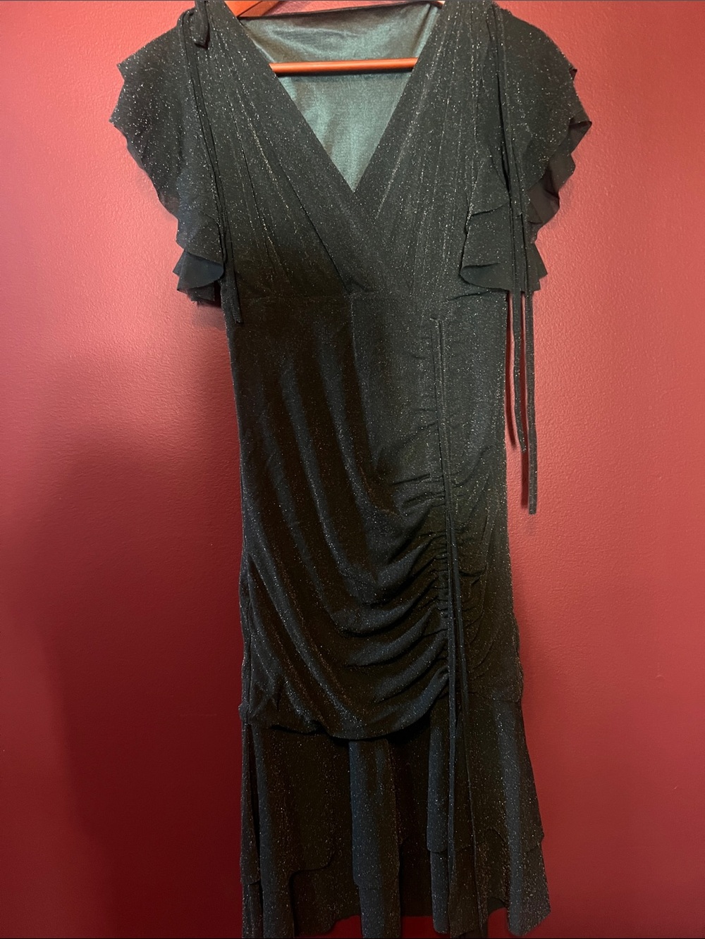 Dark green Sparkle Wrap-Style Women's Dress